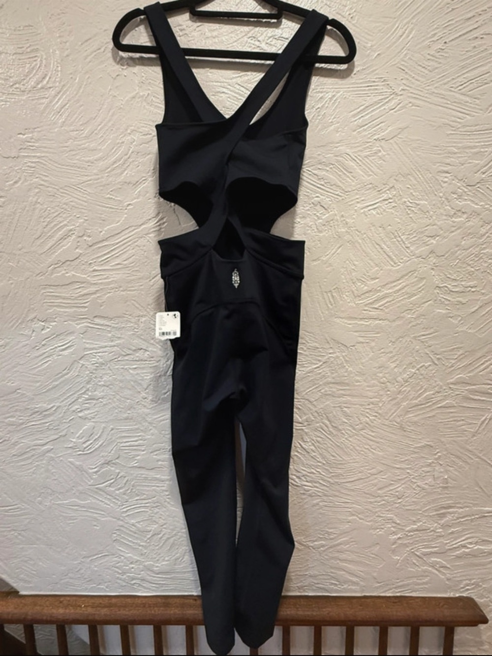 Free People Movement Black Cutout One-Piece Jumpsuit NWT